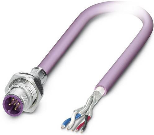 Phoenix Contact 1534452 Sensor-Aktor-Einbausteckverbinder M12 Stecker, 5-polig, lila, Schraubanschluss - Bild 1