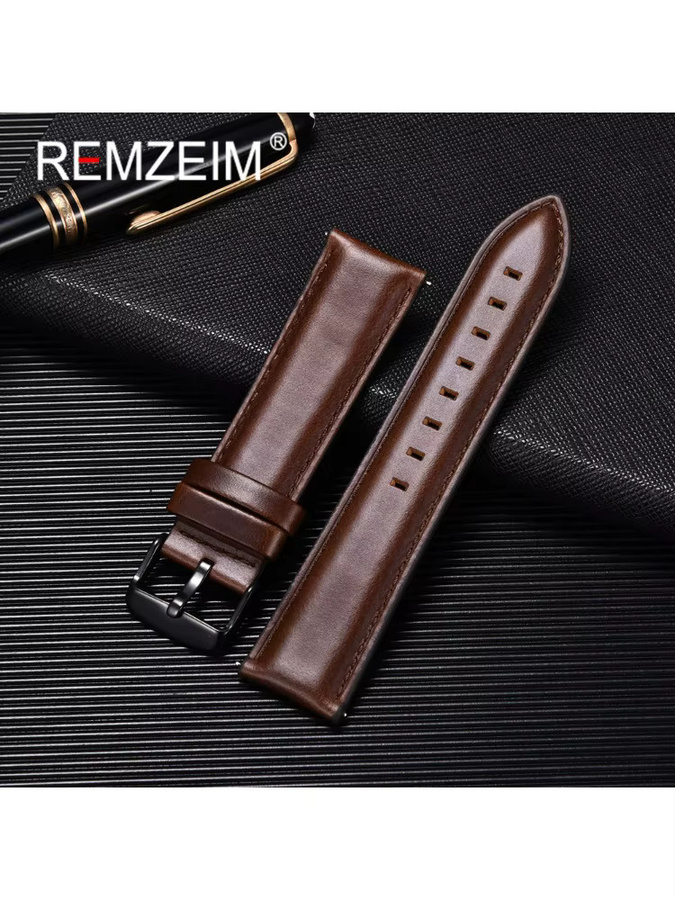 REMZEIM Uhrenarmband Leder, Retro, Herren, 20mm, 22mm - Bild 2
