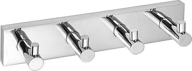 Brillantbad META Vierfachhaken aus Messing in Chrom poliert für Bad und Küche, B/T/H: 25,0 x 5,5 x 5,0 cm - Bild 1