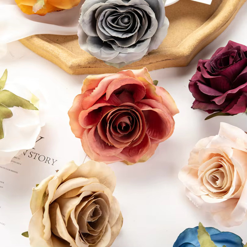 TTCY Künstliche Rosen aus Seide in Pflaume für Hochzeiten, Gärten und DIY-Dekorationen - Bild 3