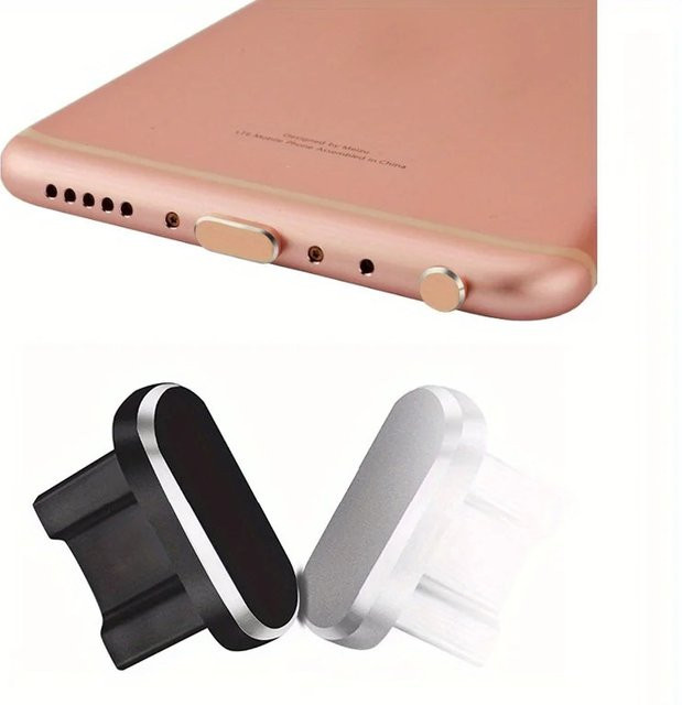 2-in-1 Micro-USB Staubstecker-Set und Ladeport-Schutz für Android-Smartphones in Schwarz - Bild 1