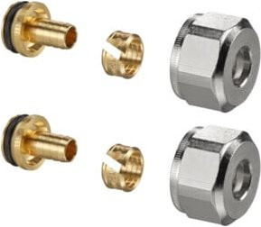 Oventrop Klemmringverschraubung Ofix K, 2-fach, für G 3/4 AG, K 14x2mm, vernickelt, Silber - Bild 1