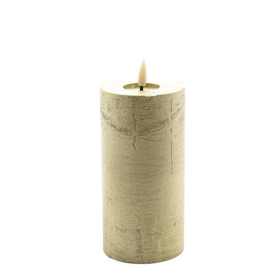 Mansion LED-Kerze in Metallic Gold, Höhe: 15 cm, Breite: 7,5 cm, Tiefe: 7,5 cm - Bild 1
