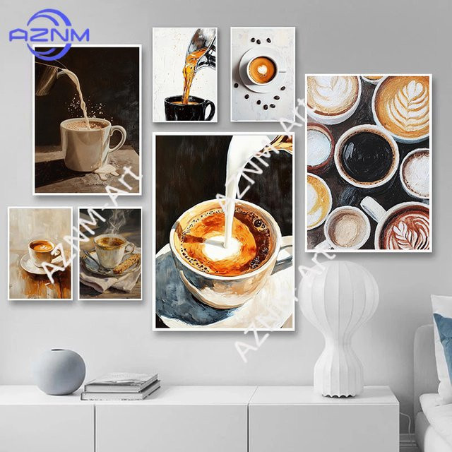 KAYOU Vintage Espresso Kunstposter als Leinwanddruck für deine Küchenwanddekoration in Mehrfarbig - Bild 1