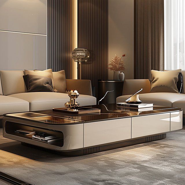 DUTRIEUX Couchtisch im minimalistischen nordischen Design, rechteckig, Breite: 140 cm - Bild 1