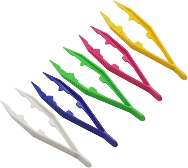 XROEER Kinder DIY Spielzeug, Kunststoff Clip Perlen Pinzette, 5-teiliges Set - Bild 1