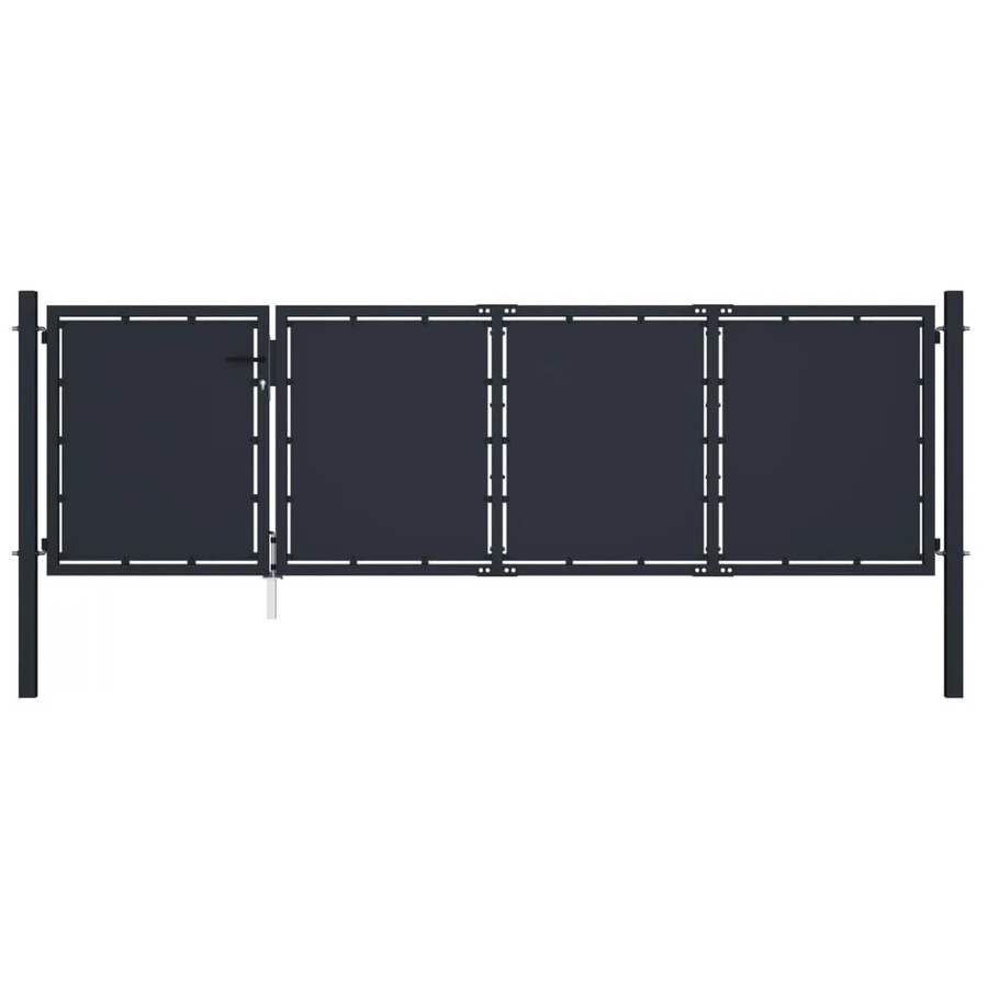 vidaXL Gartentor Swing aus Stahl in Anthrazit, Breite: 350 cm, Höhe: 75 cm - Bild 2