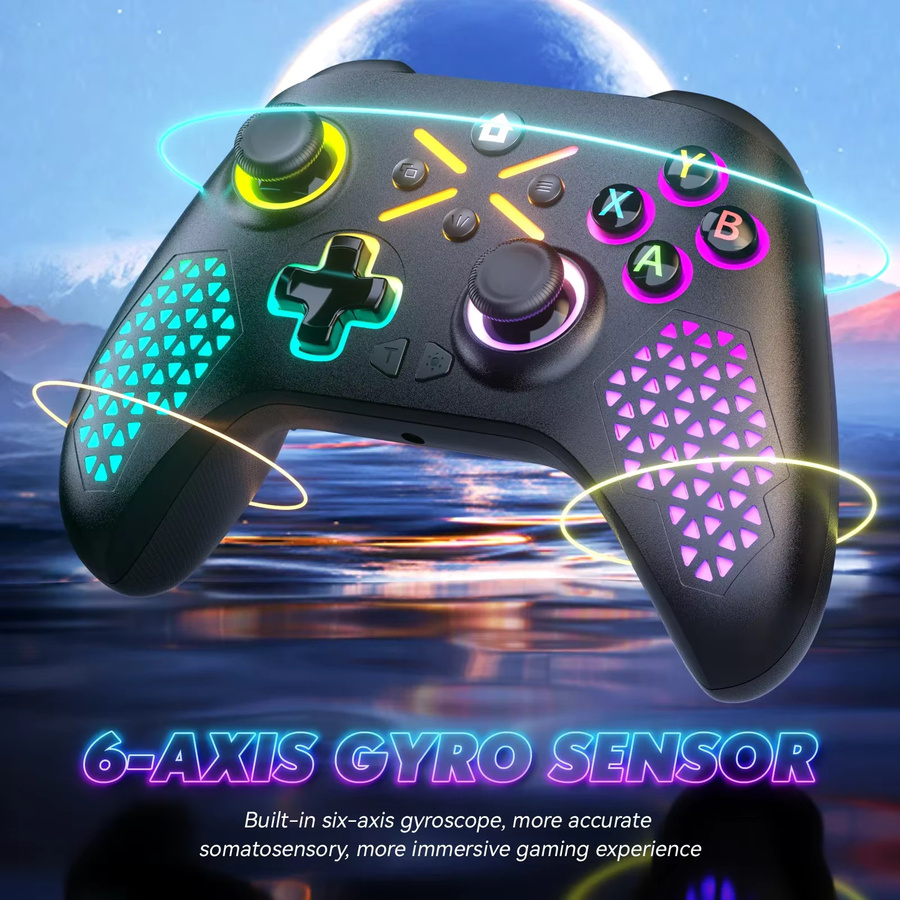 Turpow Kabelloser Gamepad Controller für Xbox One, Xbox Series S/X und PC in Schwarz mit Dual-Vibration und Sechs-Achsen-Gyroskop - Bild 3