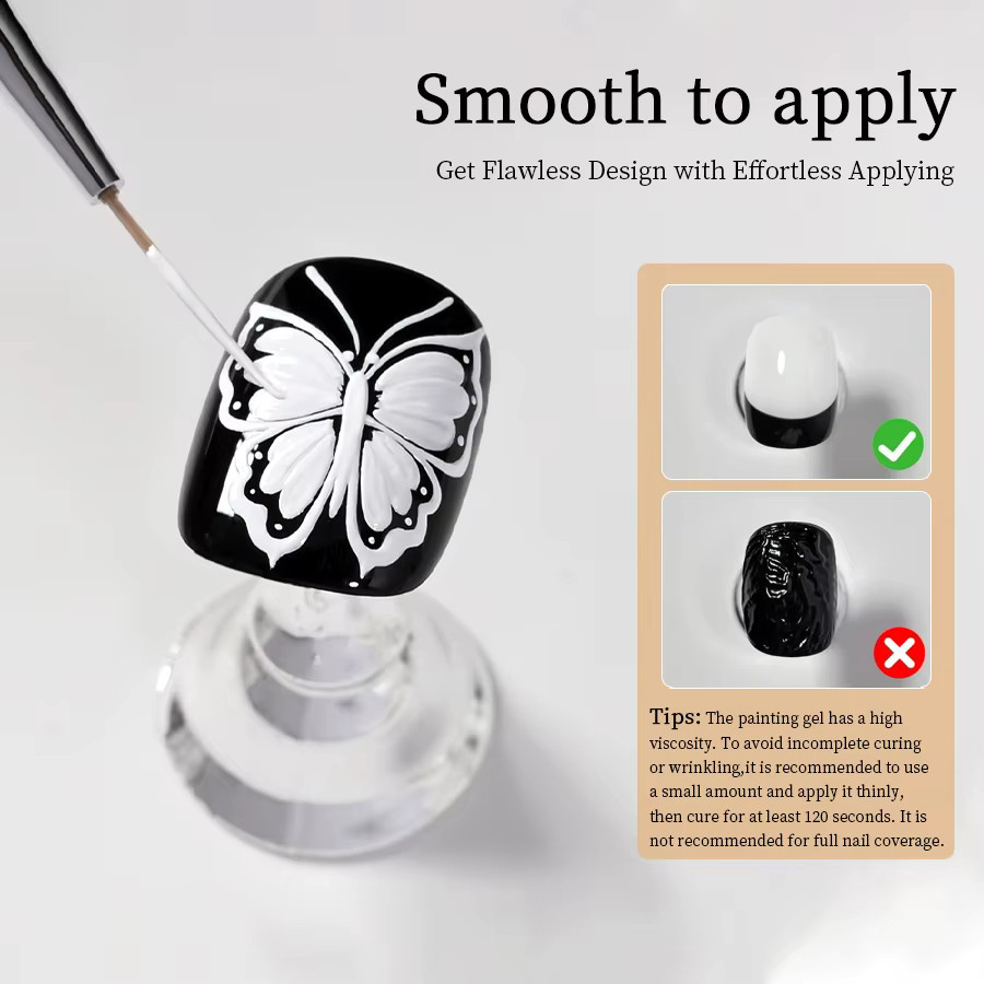 RSNAIL No-Wipe 3D Ölgel-Nagellack, Schwarz, Glänzend, 5g - Bild 2