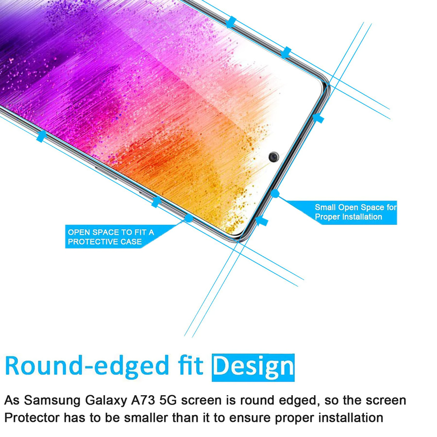 Samsung Displayschutzfolie aus gehärtetem Glas für Galaxy A73, transparent - Bild 5