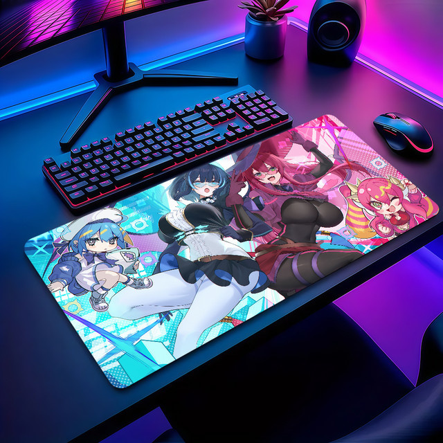 Yu Gi Oh Live T-Twin Kisikil Mauspad in Lilla und Multicolour, rutschfestes und verdicktes Gaming-Mauspad mit Schreibkante für Büro und Studium - Bild 1