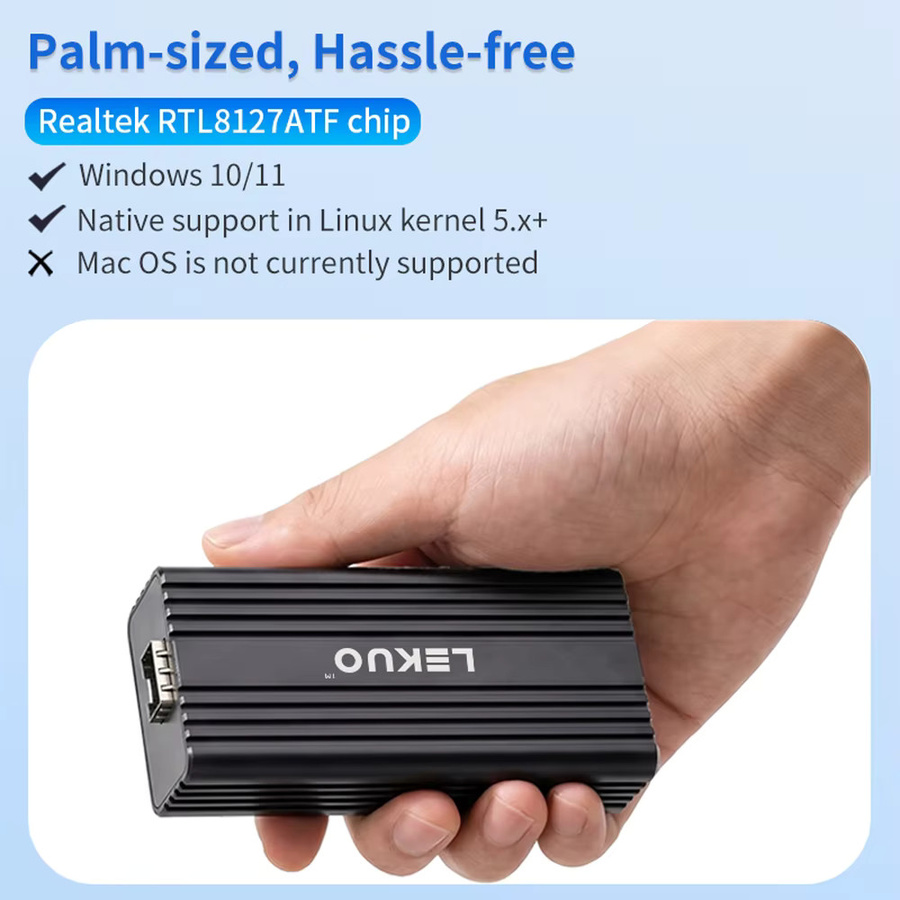 Lekuo 10G SFP+ USB4 Netzwerkkarte mit Realtek RTL8127ATF Chip, Thunderbolt 3/4/5 kompatibel, Schwarz, für NAS und Workstation - Bild 4