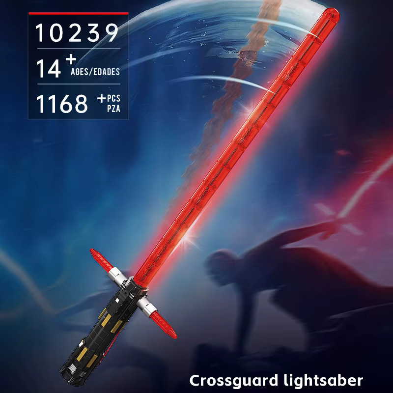 Mould King Star Wars Crossguard Lichtschwert, Baustein-Set, mit LED-Teilen, ab 14 Jahren - Bild 2