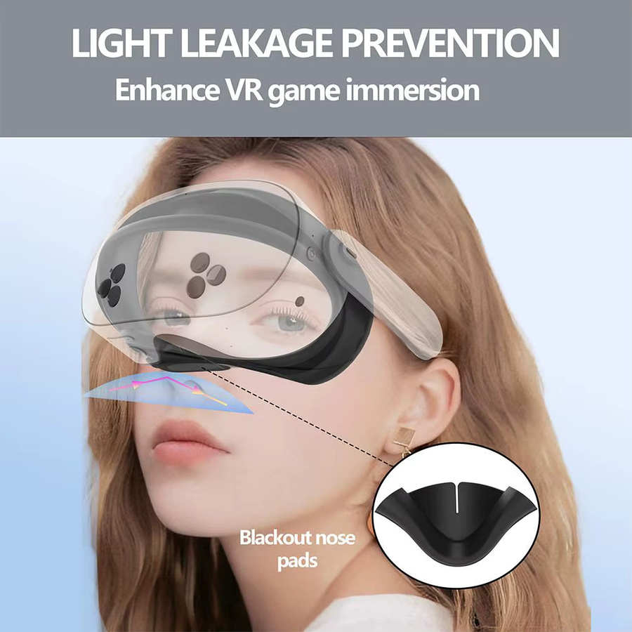 Silikon-Gesichtsabdeckung für Meta Quest 3S, lichtdichte und schweißfeste Ersatz-Gesichtsmaske in Schwarz - Bild 2