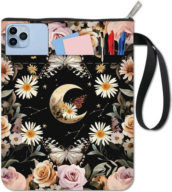 Stoff-Buchcover mit Schmetterlings-Design in Multicolour, B/H: 28,0 x 22,0 cm - Bild 1