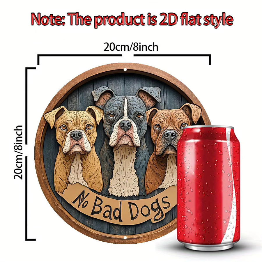 Rundes Boxer-Hundeschild aus Aluminium von Potdemiel, Mehrfarbig, Durchmesser: 20,32 cm - Bild 2