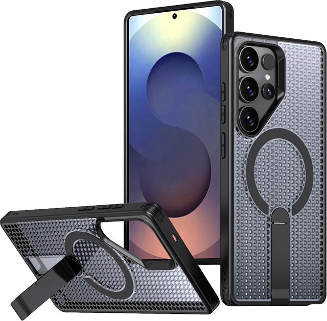 Magnetische kabellose Ladehalter-Telefonhülle für Samsung Galaxy S25 Edge S24 S23 S22 Ultra Plus in Blau mit atmungsaktiver Wärmeableitung - Bild 1