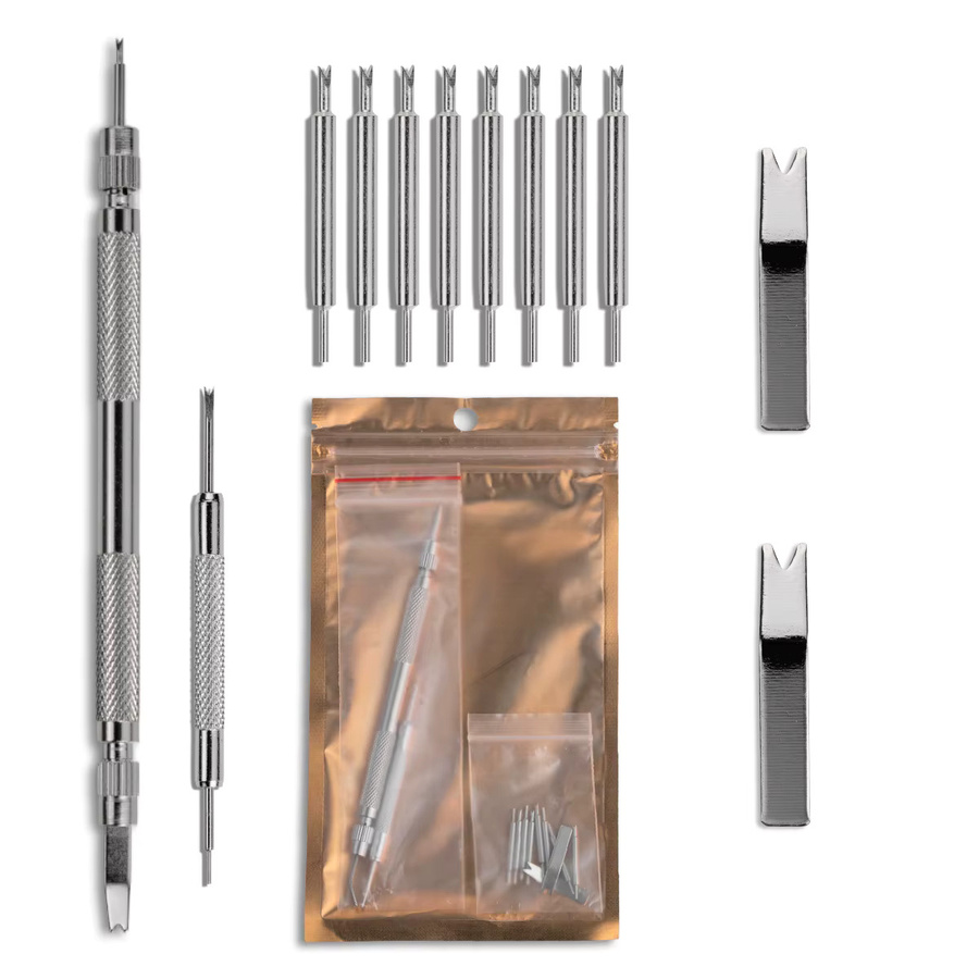 CAOWTAN Uhrenreparaturwerkzeug, 12-teiliges Werkzeugset, Edelstahl, Silber - Bild 3