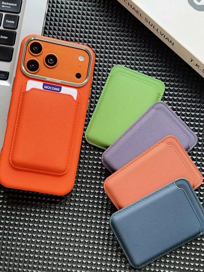 Magnetische MagSafe Wallet Kartenhalter-Hülle für Samsung und iPhone in Orange von lolozzx - Bild 6