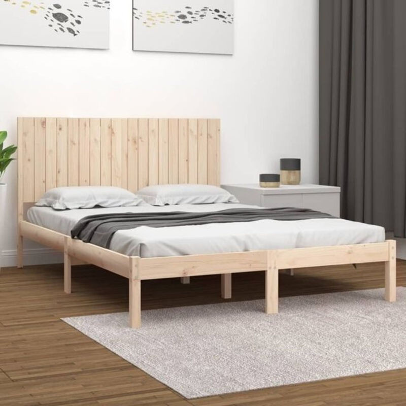 Massivholzbett VIDAXL aus Kiefer in Braun, Modernes Skandinavisches Design, B/T: 180 x 200 cm - Bild 1