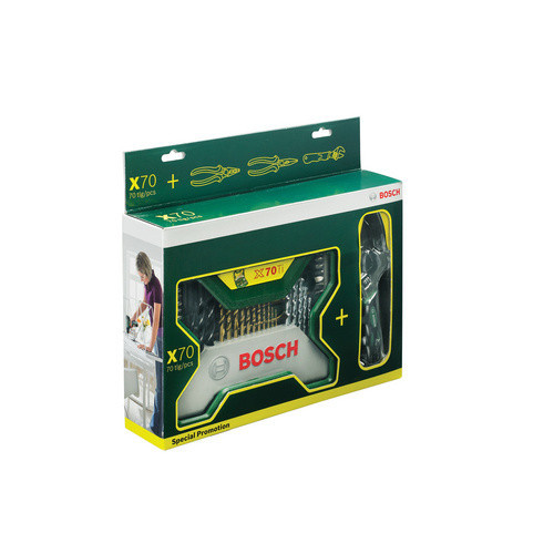 Bosch Zubehörbox X-Line 70-teilig in Grün mit Bohrer, Schraubendreher-Bits und Steckschlüsseln - Bild 4