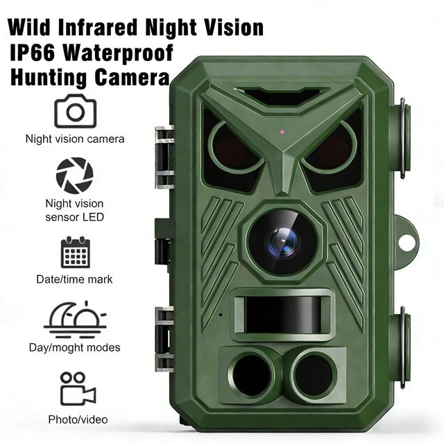 INSKAM Action Camera in Grün mit 2,4-Zoll-Display, Nachtsicht und Bewegungserkennung für die Wildtierbeobachtung im Außenbereich - Bild 1