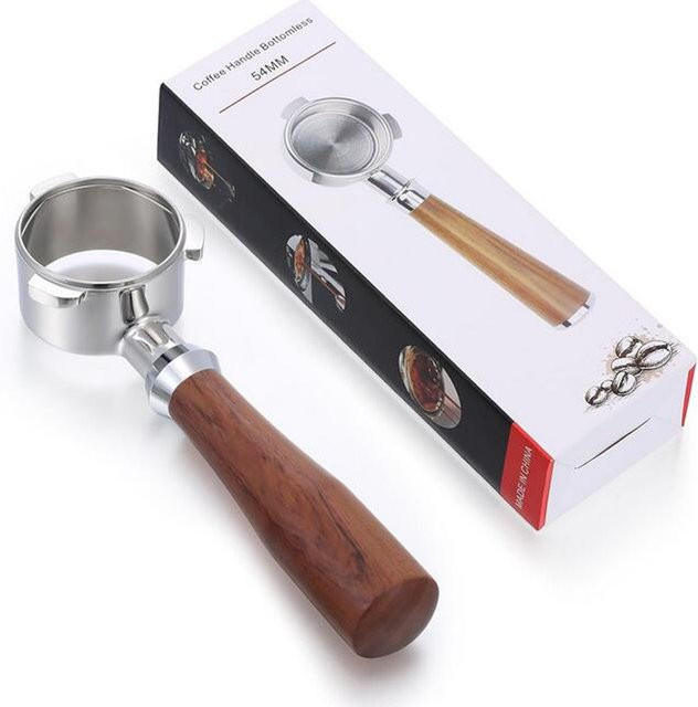 Aoresac Espresso Siebträger 54mm aus Edelstahl in Silber als Ersatz für Breville, 3-Loch Kaffeefilterhalter für die Kaffeeextraktion - Bild 1