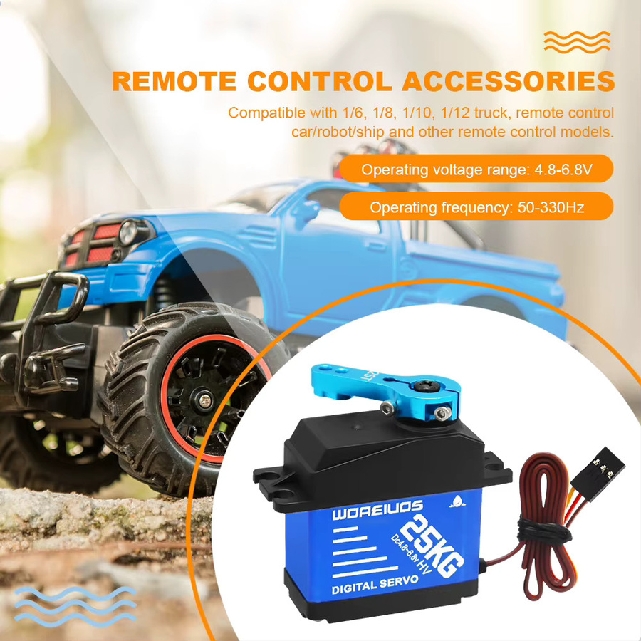 JOCESTYLE Digital Servo, wasserdicht, mit Metallgetriebe und 25T Servoarm - Bild 3