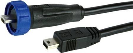 Bulgin USB-Datenkabel PX0444/2M00 mit USB-A auf micro-USB in Schwarz - Bild 1
