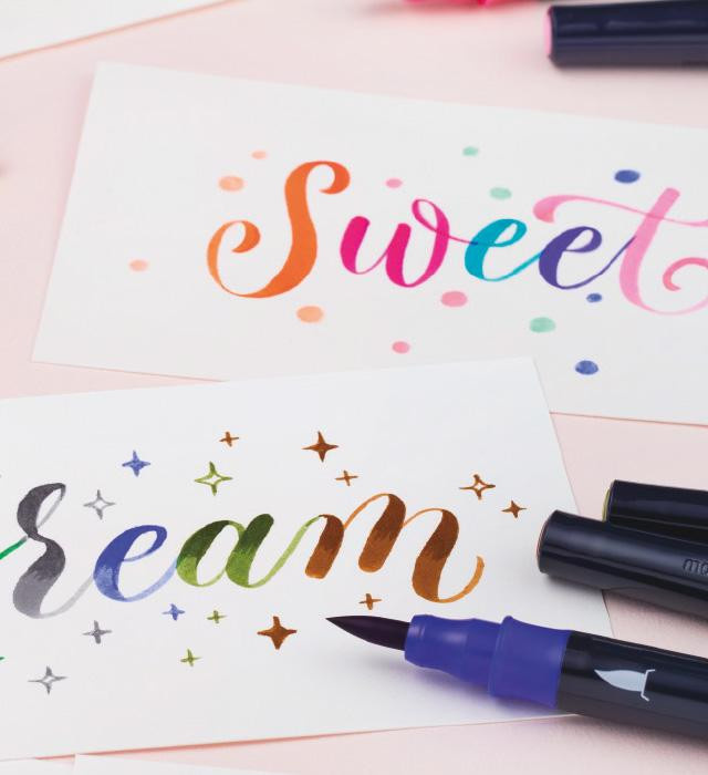 Monami Twin Brush Doppelseitige Marker mit Pinselspitzen in 6 Farben Multicolor - Bild 3