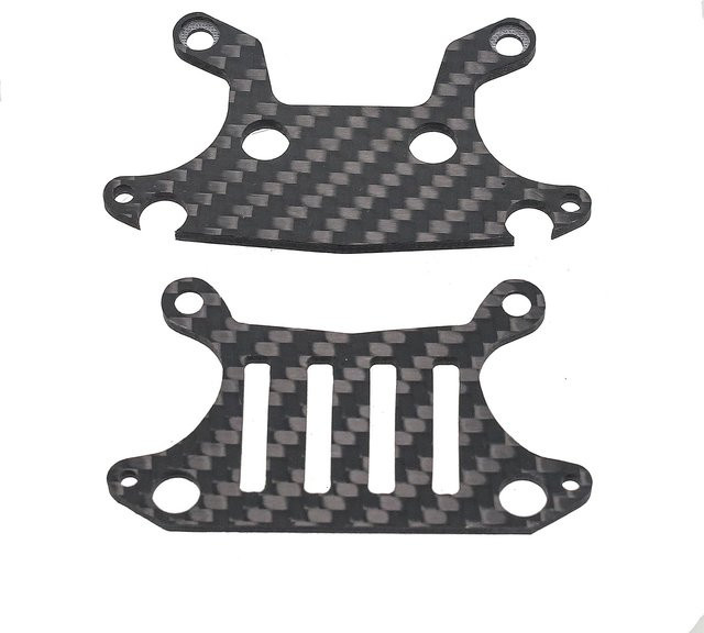 Tamiya GF-02 Stoßdämpferplatten vorne und hinten, Kohlefaser, Schwarz, Zubehör - Bild 1