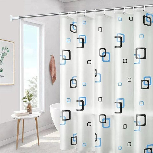 Wasserdichter und schimmelresistenter Duschvorhang von juneng in Weiß, PEVA-Material mit Grafikdesign, Höhe: 180 cm, Breite: 80 cm - Bild 1