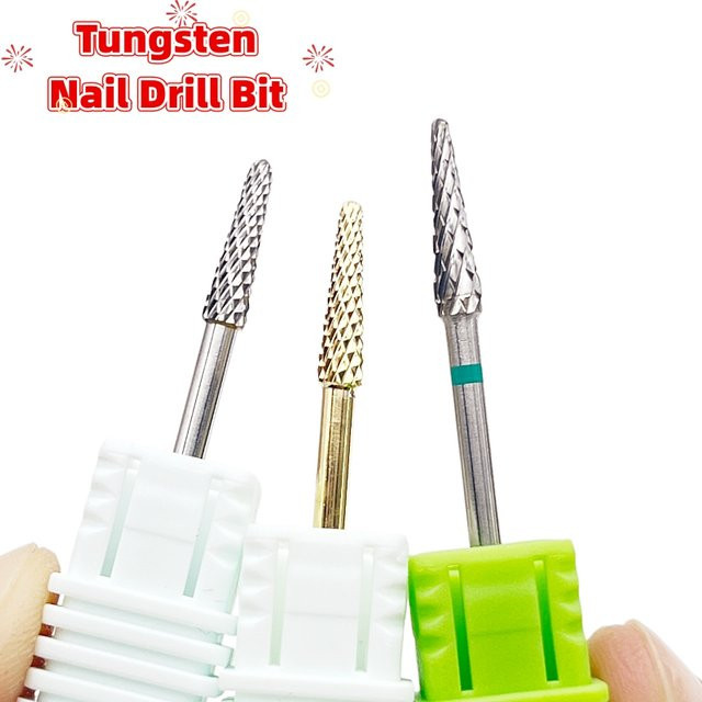 Ysen Nagelbohrer aus Wolframstahl, konisch, stufenförmig, glänzend, Unisex - Bild 1