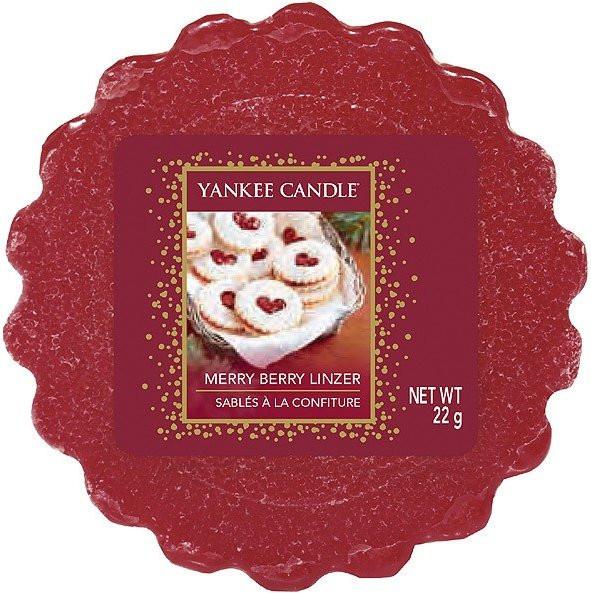Yankee Candle Duftwachs Tart Merry Berry Linzer mit Himbeermarmelade und Mandelplätzchen 22 g - Bild 1
