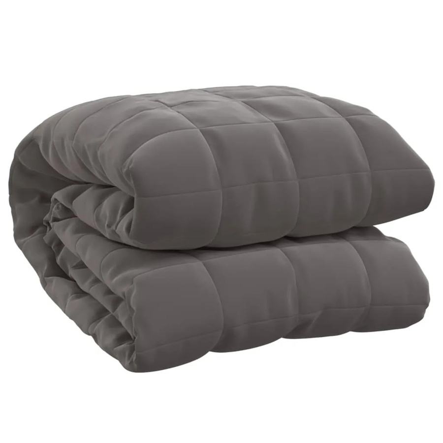 vidaXL Gewichtsdecke Grau, 13 kg, B/B: 200 x 200 cm, mit Glasperlen und Polyester-Mikrofaser, allergikerfreundlich und reversibel - Bild 2