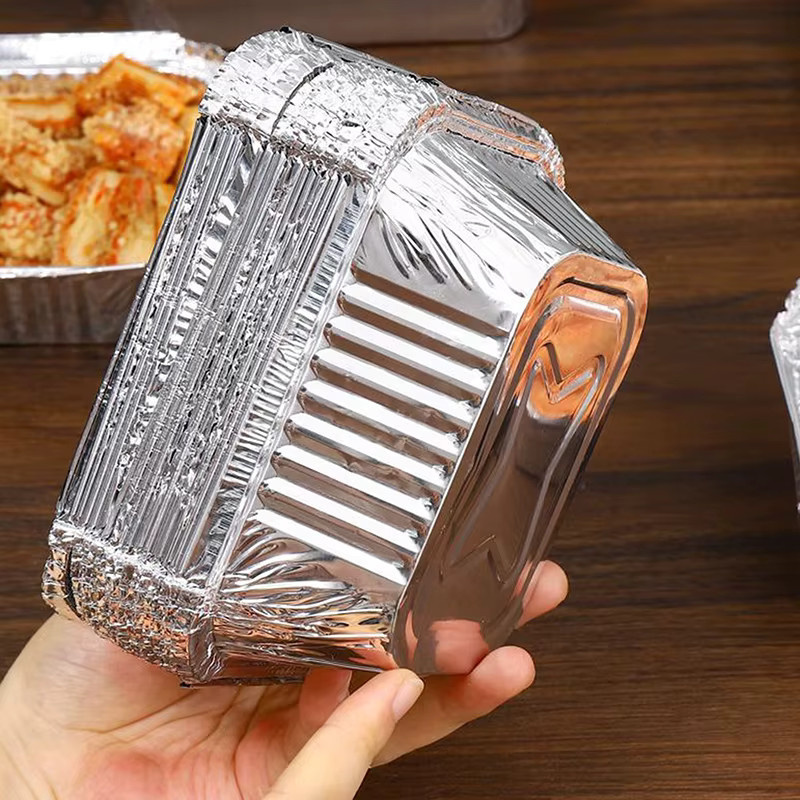 TPXCKz 10er Set Rechteckige Airfryer Backformen aus Aluminium mit Antihaftbeschichtung in Silber - Bild 5