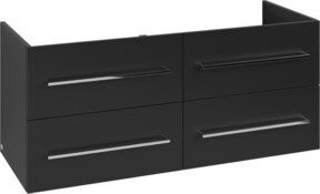 Villeroy & Boch Waschtischunterschrank Avento Wandhängend in Schwarz Matt mit 4 Türen und Schubladen, B/T/H: 118 x 48,4 x 48,4 cm - Bild 1