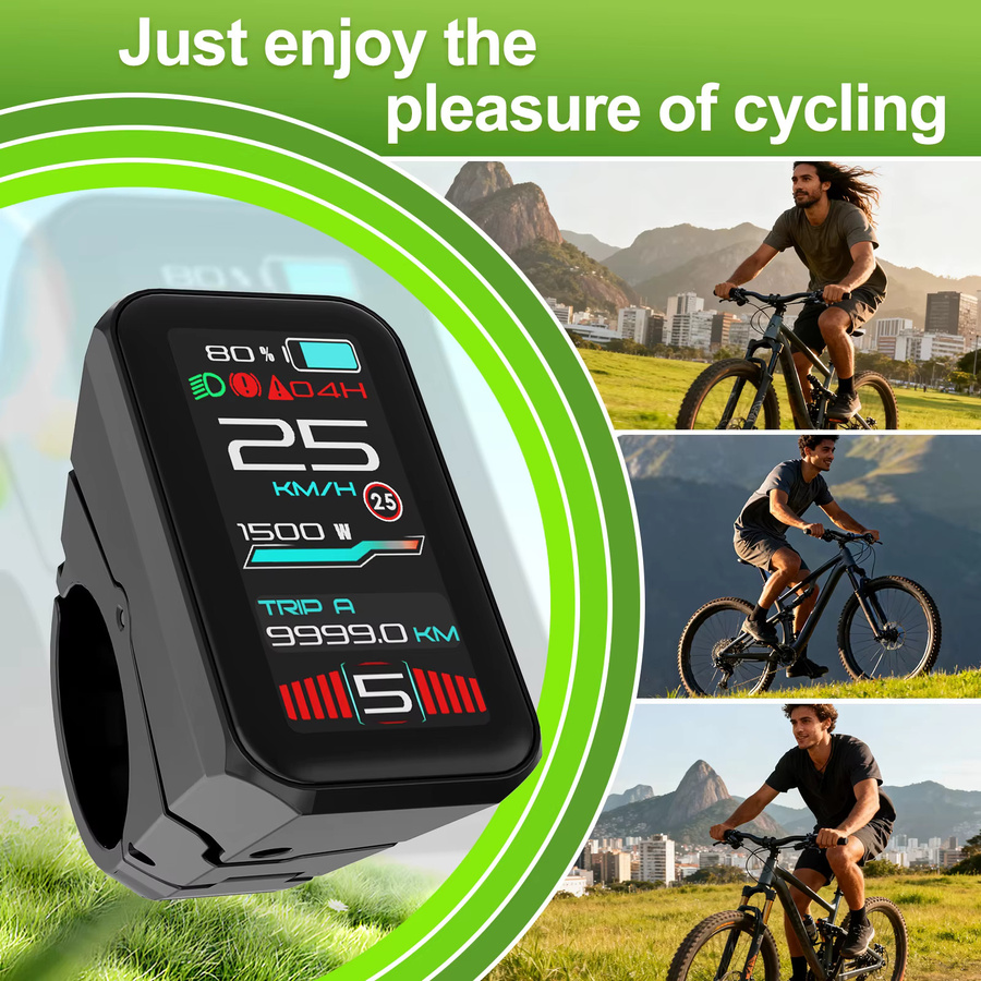 Varstrom VD18MT E-Bike Display mit Farb-Touchscreen, Bluetooth, IP67 wasserdicht, Schwarz, kompatibel mit BBS01B BBS02B BBSHD TSDZ2B TSDZ8 und weiteren Protokollen - Bild 3
