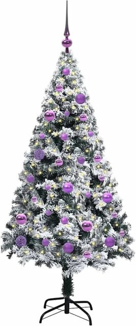 vidaXL Künstlicher Weihnachtsbaum mit 150 LEDs in Grün, konische Form, Höhe: 150 cm - Bild 1