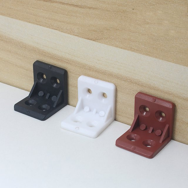 20 Stück Wincu Eckverbinder aus Kunststoff für Möbel und Laminat als rechtwinklige Stecker zur Wandhalterung - Bild 1