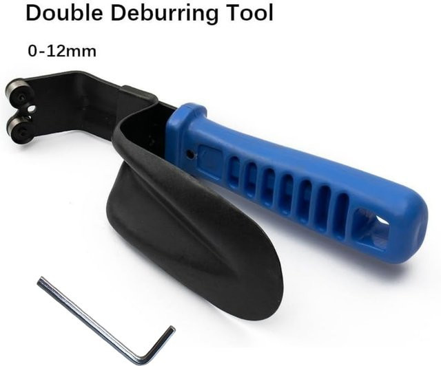 DB1000 Blech-Entgratungswerkzeug mit Doppelgratklingen für 0–12 mm Bereich in Blau und Schwarz - Bild 1