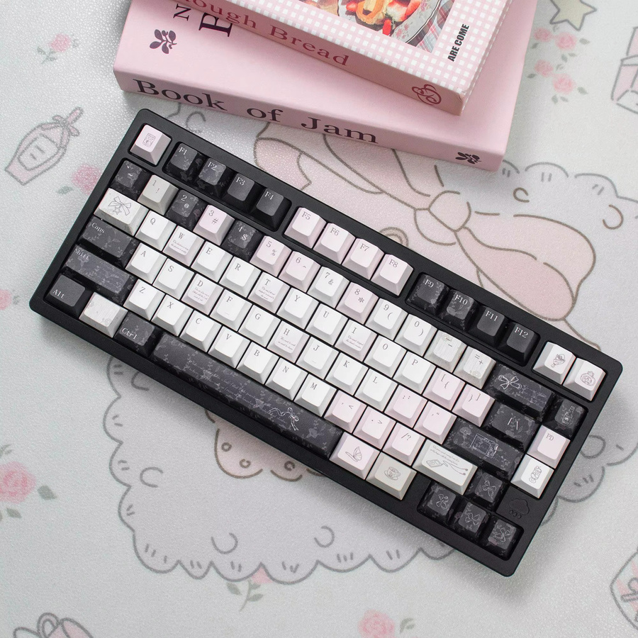 Venit Keys Black Veil Keycaps in Schwarz und Pink, Dye-Sub PBT Cherry Profile für mechanische Tastaturen mit MX-Switches - Bild 2