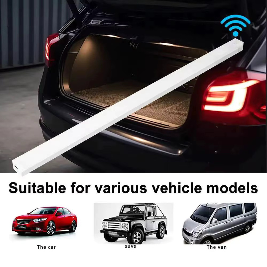 USB wiederaufladbare Auto-Sensorleuchte in Weiß mit Bewegungssensor und Magnetfunktion für Kofferraum, Haube oder Boden - Bild 2