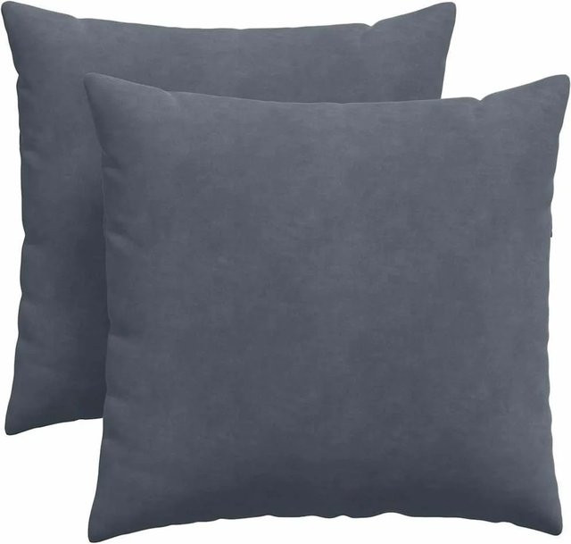 vidaXL Sofakissen 2er Set aus Cordstoff in Dunkelgrau, B/B: 45 x 45 cm - Bild 1