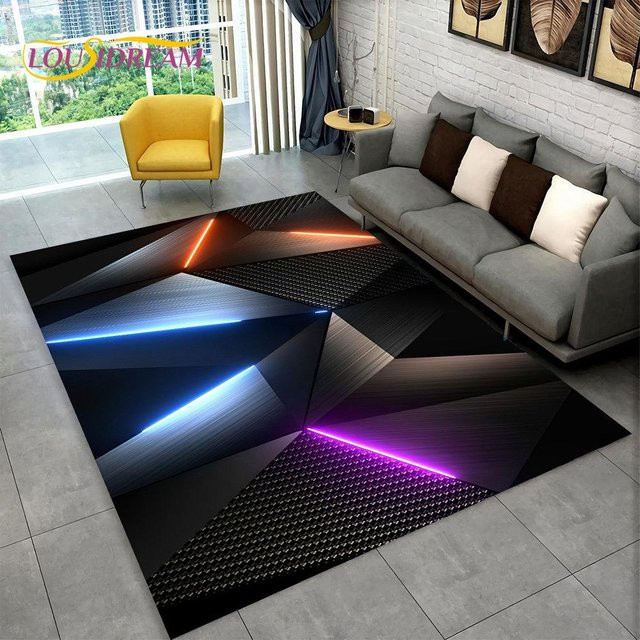 Karpetti 3D-Teppich mit modernem geometrischem Design, rutschfest und waschbar, Multicolour, B/H: 60 x 40 cm - Bild 1