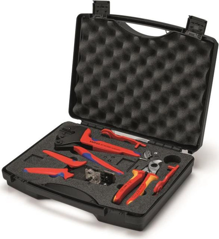 Knipex Werkzeugkoffer für Photovoltaik mit 7-teiligem Set für Solar-Steckverbinder MC4, B: 345 mm, H: 80 mm, T: 280 mm - Bild 2