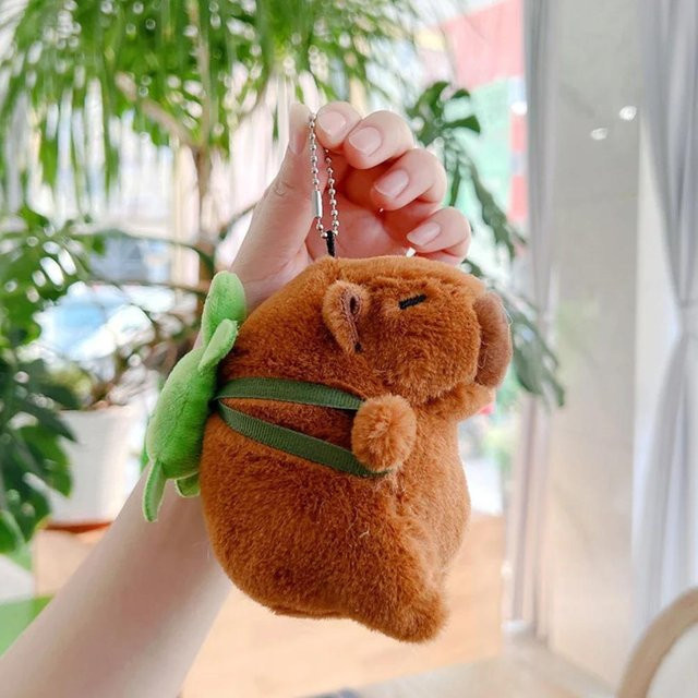 Yiran Health & Beauty Capybara Plüsch Schlüsselanhänger, braun, ab 6 Jahren - Bild 1