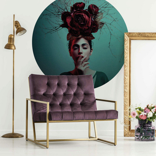 K&L Wall Art Vliestapete Amin Boho Deko Blumen, mehrfarbig, matt, B/H: 236 x 236 cm - Bild 2