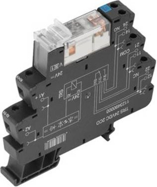 Weidmüller TRS 230VAC RC Koppelrelais mit 2 Wechstern, 230 V/AC, 8A, Schwarz, 10 Stück - Bild 1