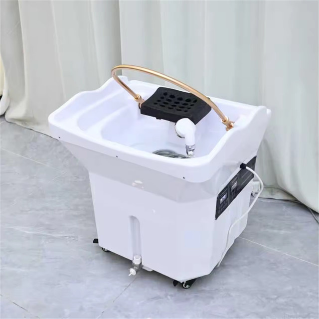 YQXH Japanisches Spa-System für Salons und Friseure mit Dampfsystem und gebogenen Wasserleitungen in Weiß - Bild 1